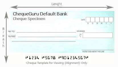 cheque size in inches.